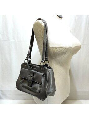 Shoulder Bag Front Pocket Magnetic Closure Double Straps Multiple Compartments